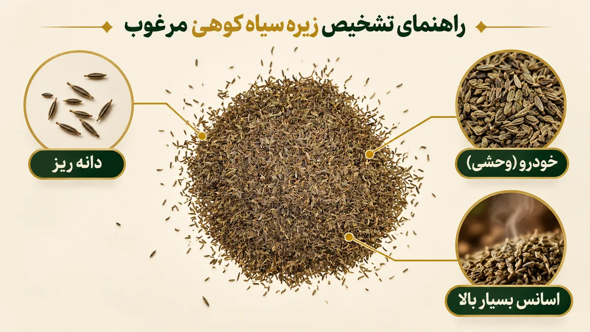 راهنمای تشخیص زیره سیاه کوهی مرغوب