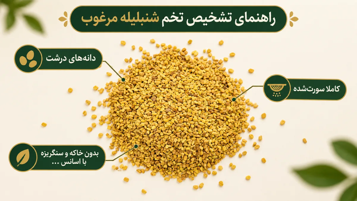 راهنمای تشخیص تخم شنبلیله مرغوب راهنمای تشخیص تخم شنبلیله مرغوب