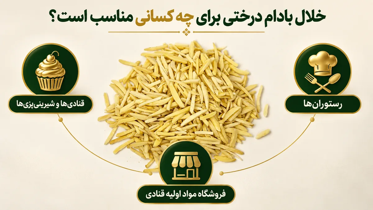 خلال بادام درختی مناسب چه کسبوکارهایی است؟ خلال بادام درختی مناسب چه کسبوکارهایی است؟